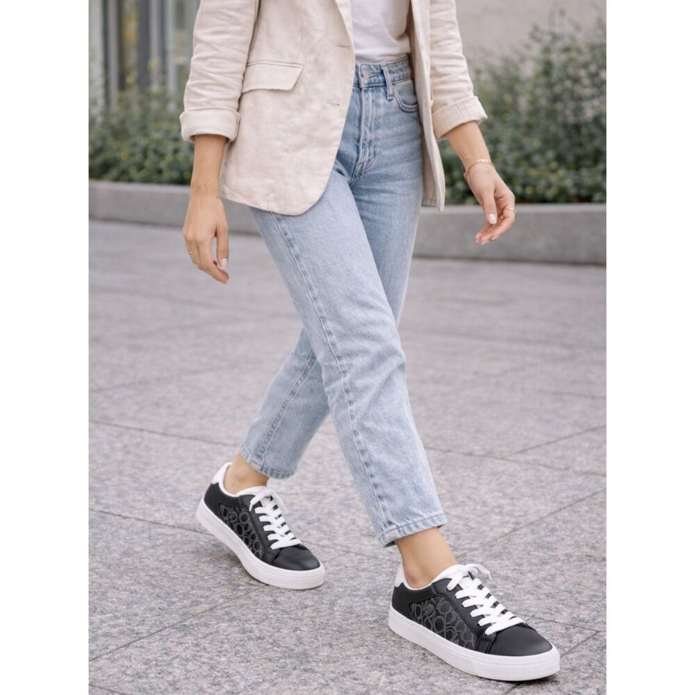 Calvin Klein Black & White Low Top Sneakers NWOT Size 7